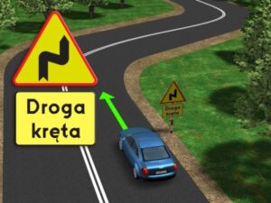 Tabliczka "droga kręta"