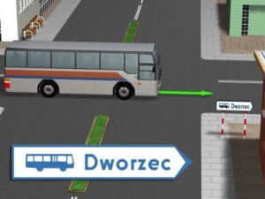 Znak "drogowskaz do dworca autobusowego"