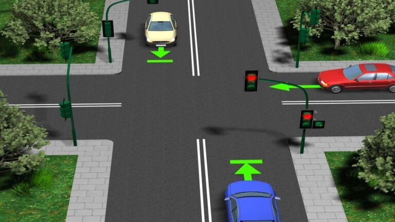 Przykład skrzyżowania o ruchu kierowanym sygnalizacją świetlną