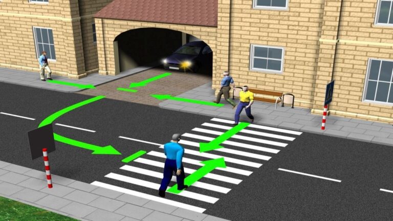 Szczególna ostrożność- przejście dla pieszych