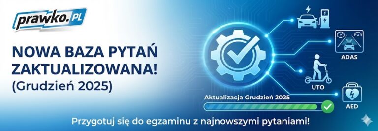 Wielka aktualizacja bazy pytań na prawko.pl! Sprawdź, co się zmieniło