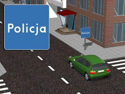 Znak informacyjny „Policja”