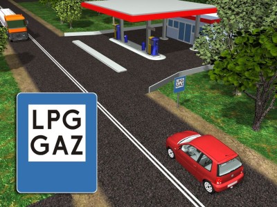Znak „stacja paliwowa tylko z gazem do napędu pojazdów”
