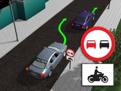Tabliczka wskazująca, że zakaz wyprzedzania dotyczy kierującego pojazdem, którego symbol znajduje się na tabliczce
